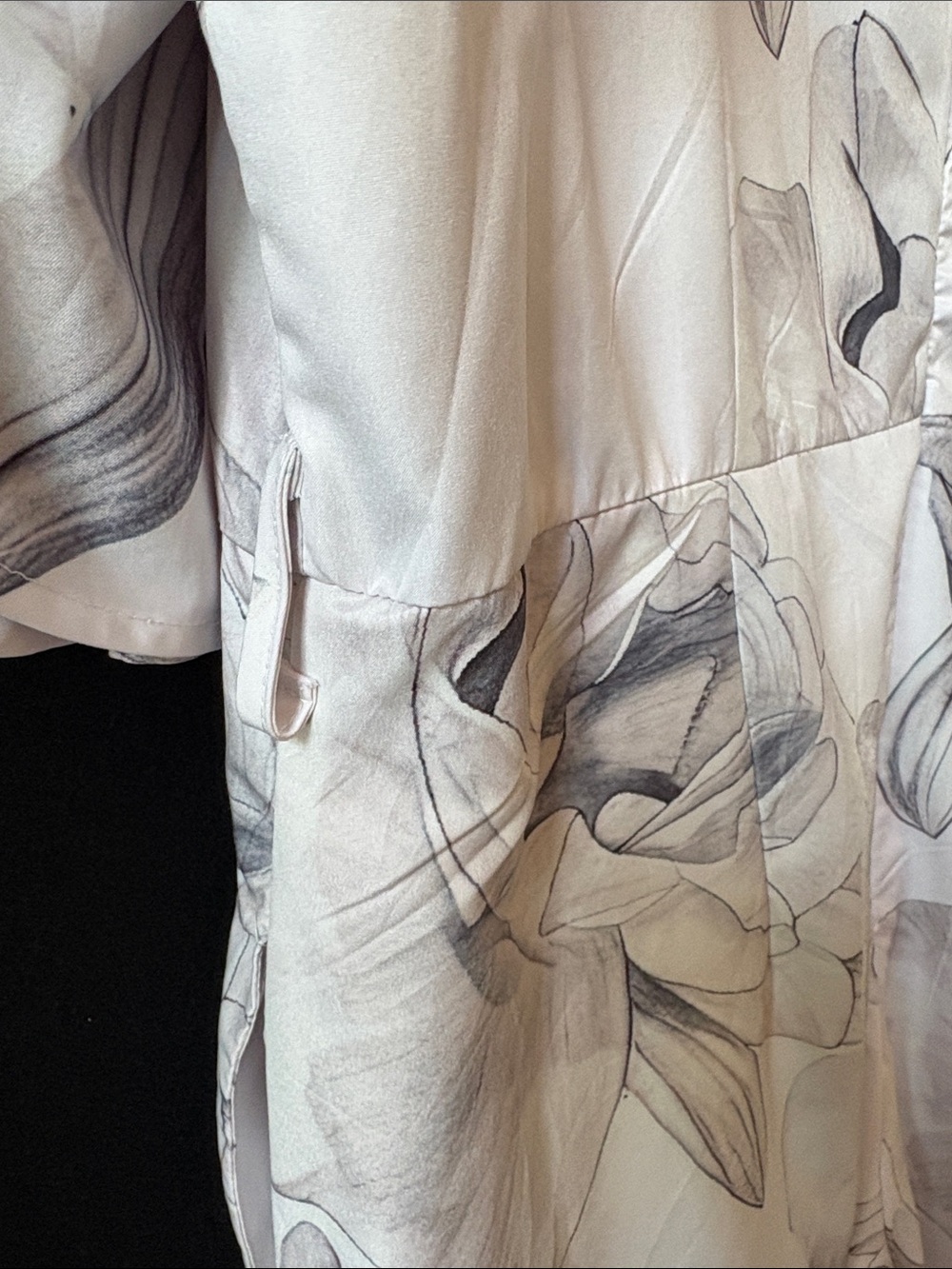 Light Cream Floral V-Neck Wide-Leg Jumpsuit - Picture 7 of 11